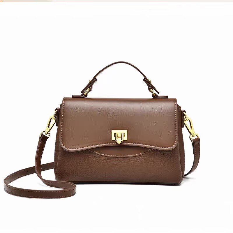 Structured PU Top Handle Crossbody Bag