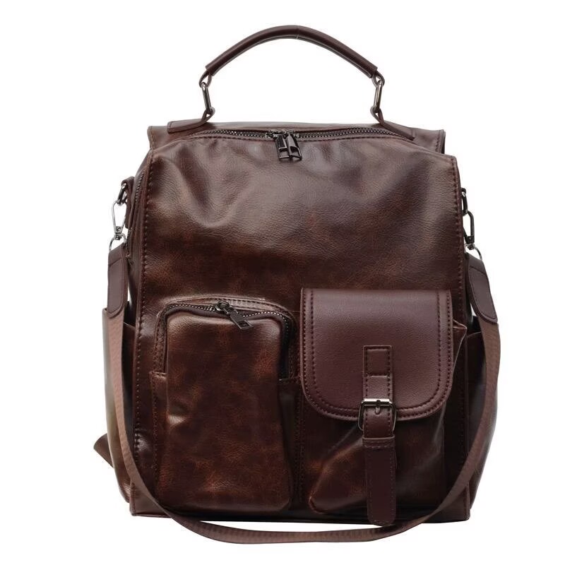 SQ9020 Vintage PU Convertible Backpack - 副本 - 副本 - 副本