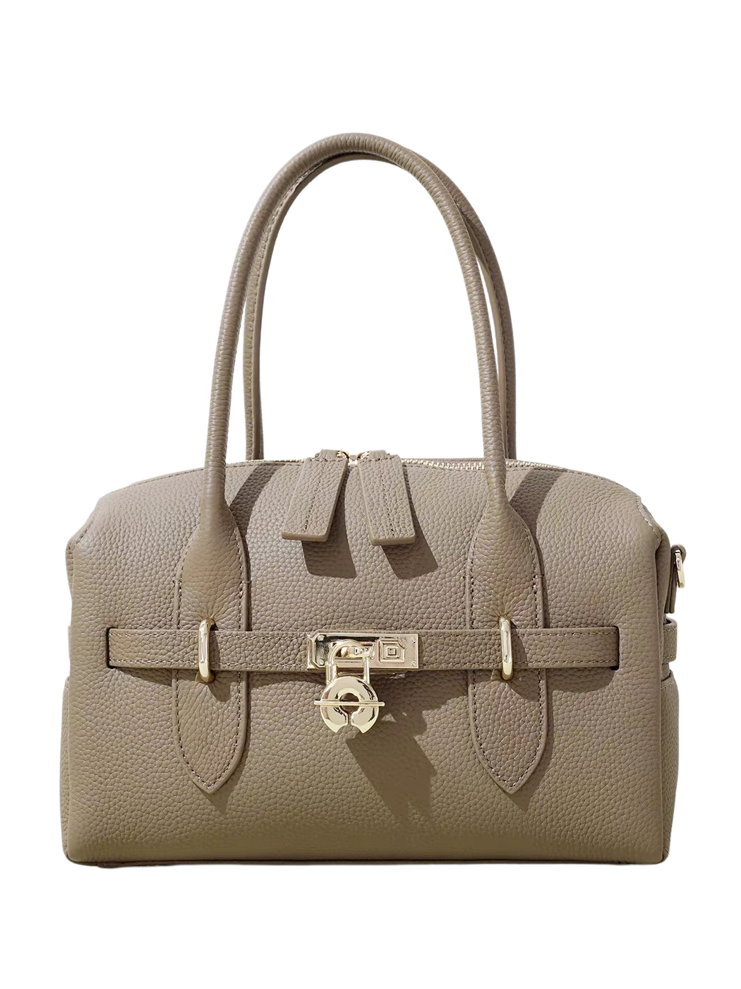 LD8550 Structured PU Top Handle Satchel Bag with Lock Detail