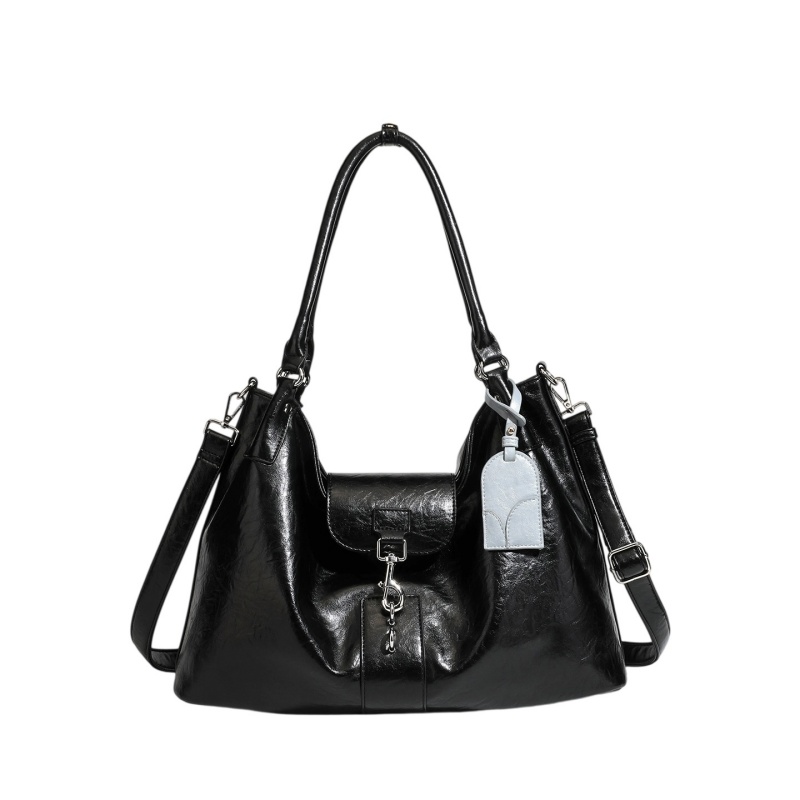 LD26005 Vintage PU Hobo Shoulder Bag with Front Flap Detail