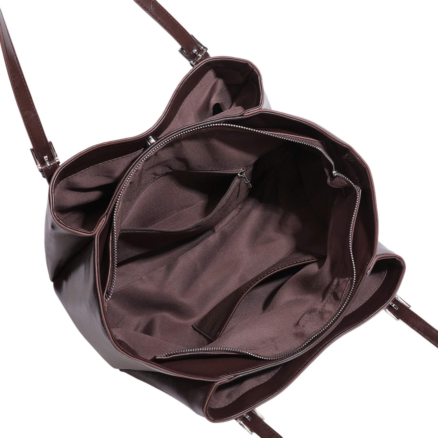PU tote bag inner compartment and zipper pocket.JPG